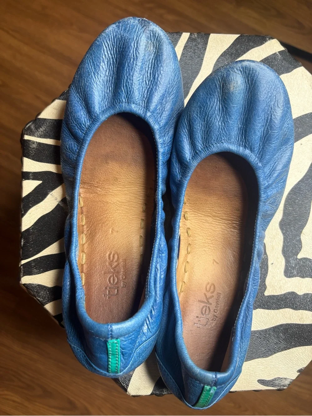 Tieks Cobalt Blue Gavrieli Leather Ballet Flats - Picture 1 of 4